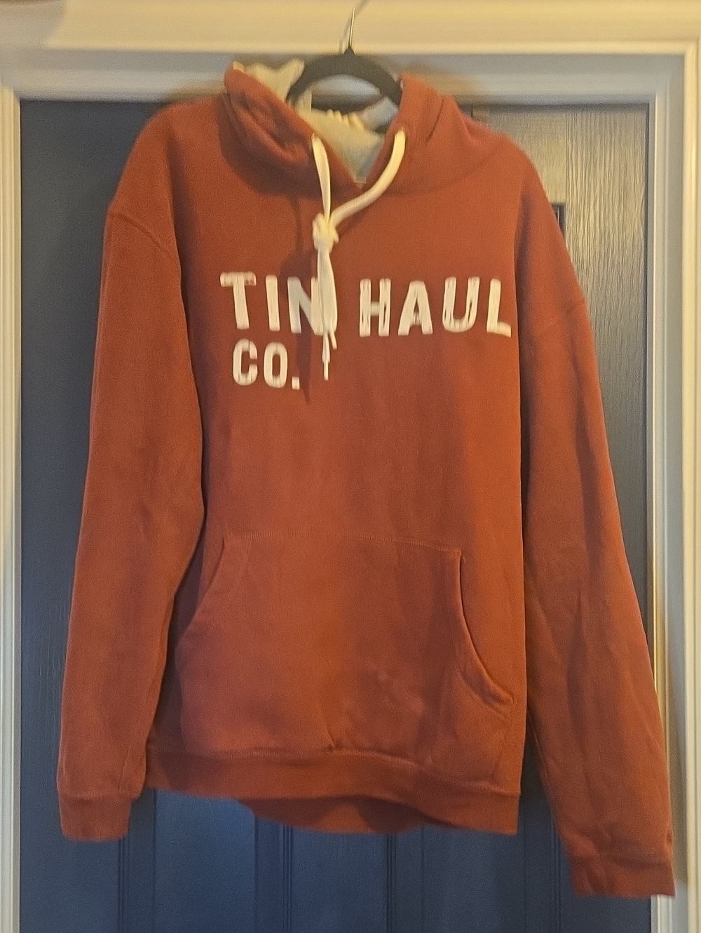 Tin Haul MED Maroon Pullover Hoodie with White Lettering